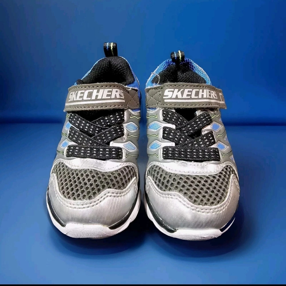 Skechers Infant Boys Size 5 Lights Hypno-Flash 3.0 Sneaker EUC See video